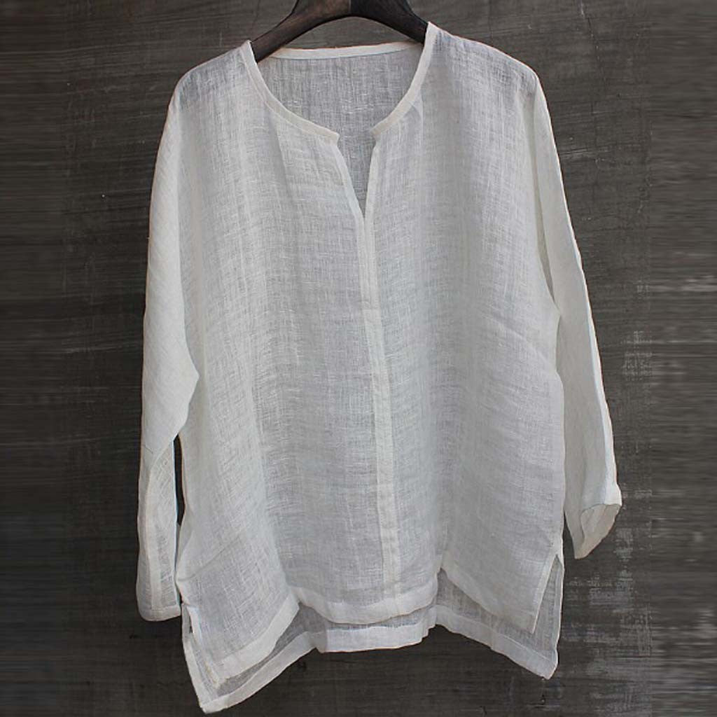 Solid Color Long Sleeve Loose Shirt