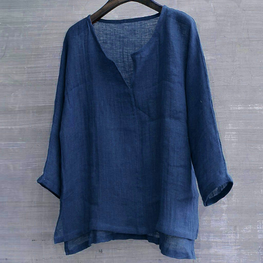 Solid Color Long Sleeve Loose Shirt