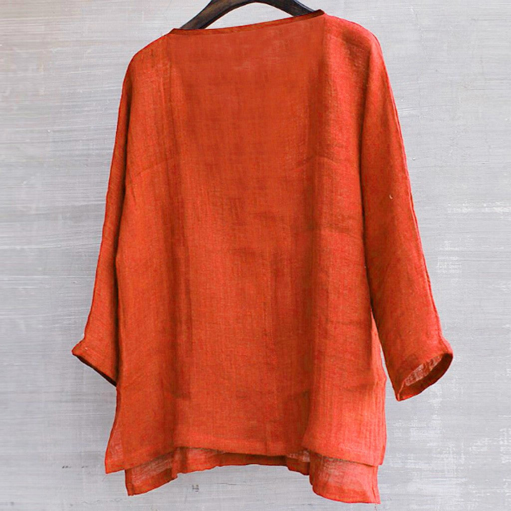 Solid Color Long Sleeve Loose Shirt