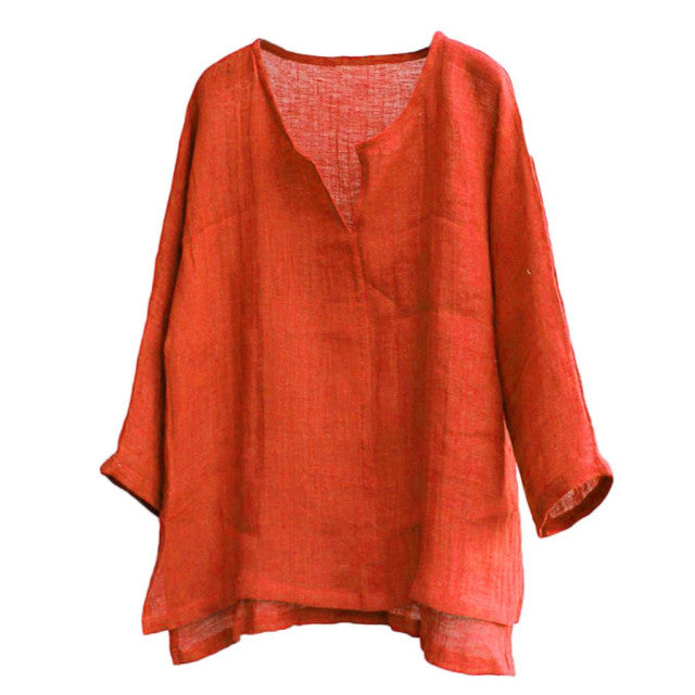 Solid Color Long Sleeve Loose Shirt