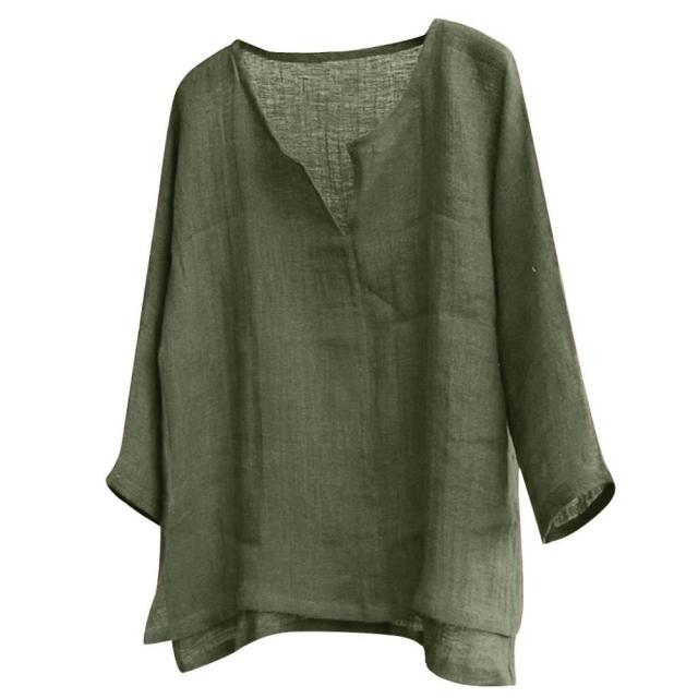 Solid Color Long Sleeve Loose Shirt