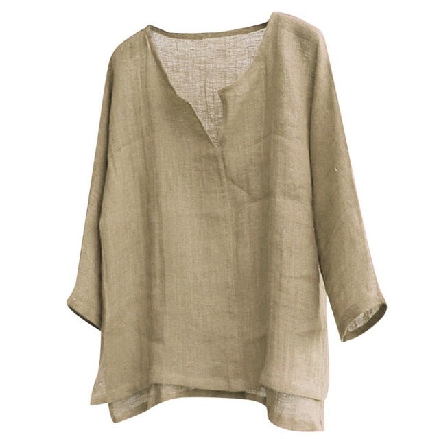 Solid Color Long Sleeve Loose Shirt